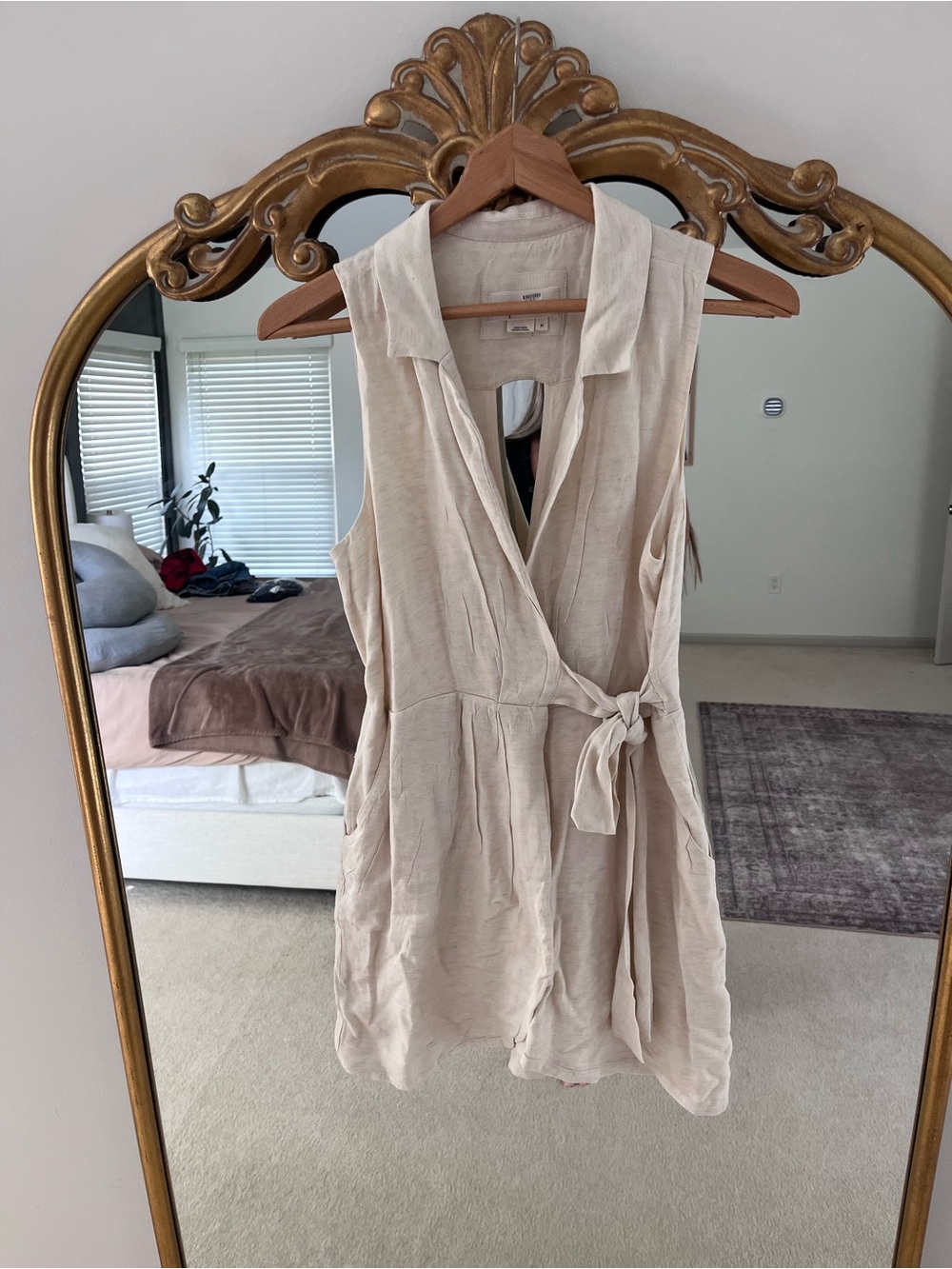 Anthropologie Cream Linen dress